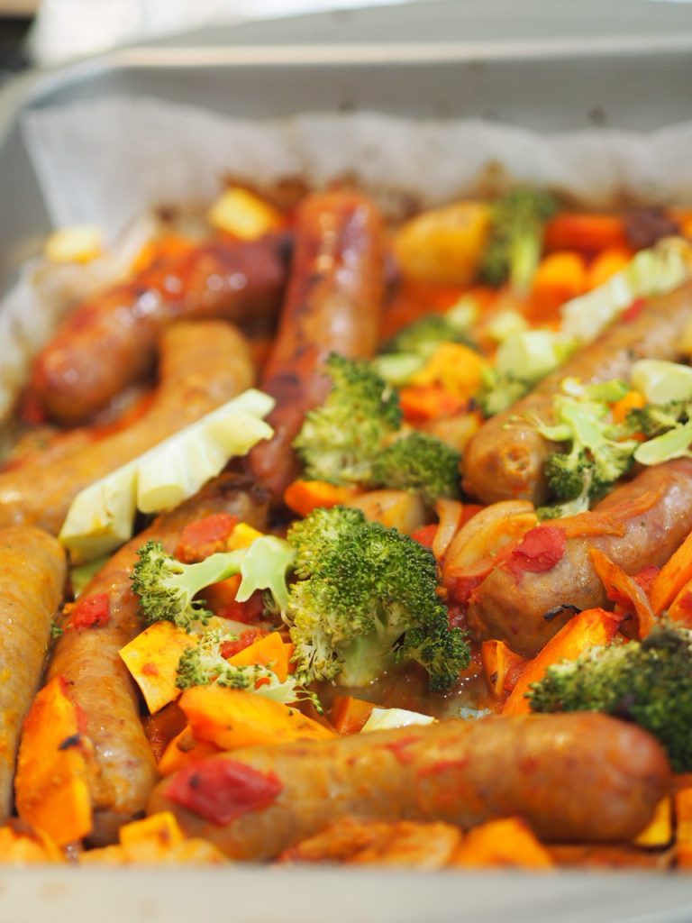 Sausage Tomato Pesto And Vegetable Tray Bake This Is Cooking For Busy Mumsthis Is Cooking For