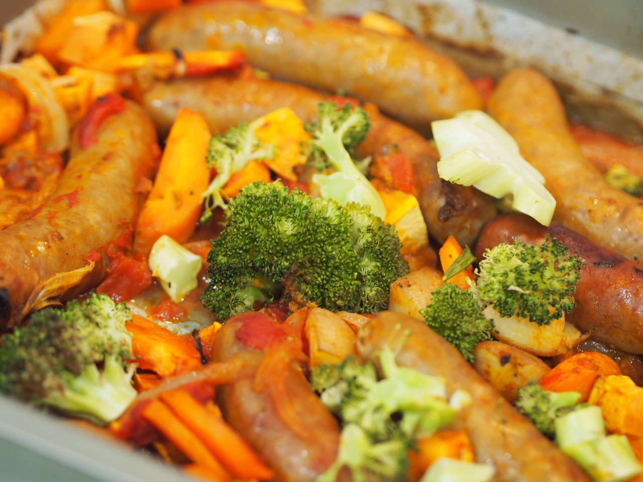 Sausage Tomato Pesto And Vegetable Tray Bake This Is Cooking For Busy Mumsthis Is Cooking For