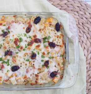 Creamy Mushroom and Ham Pasta Bake