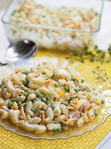 Picnic Salad - One Pot Ham, Pea,Cheese and Egg Pasta Salad